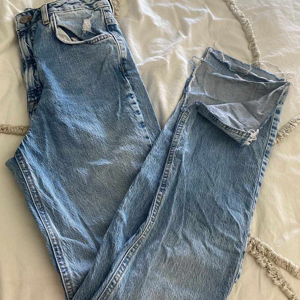 Zara Flare Split Leg Jeans Size EUR 40 / US 8